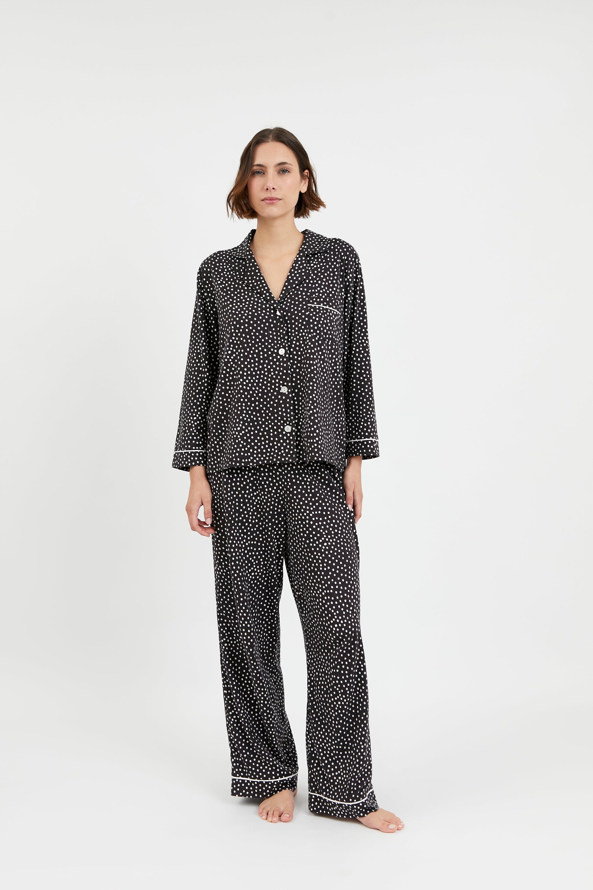 Pijama Boyfriend Agnes - Black Dots - Munai