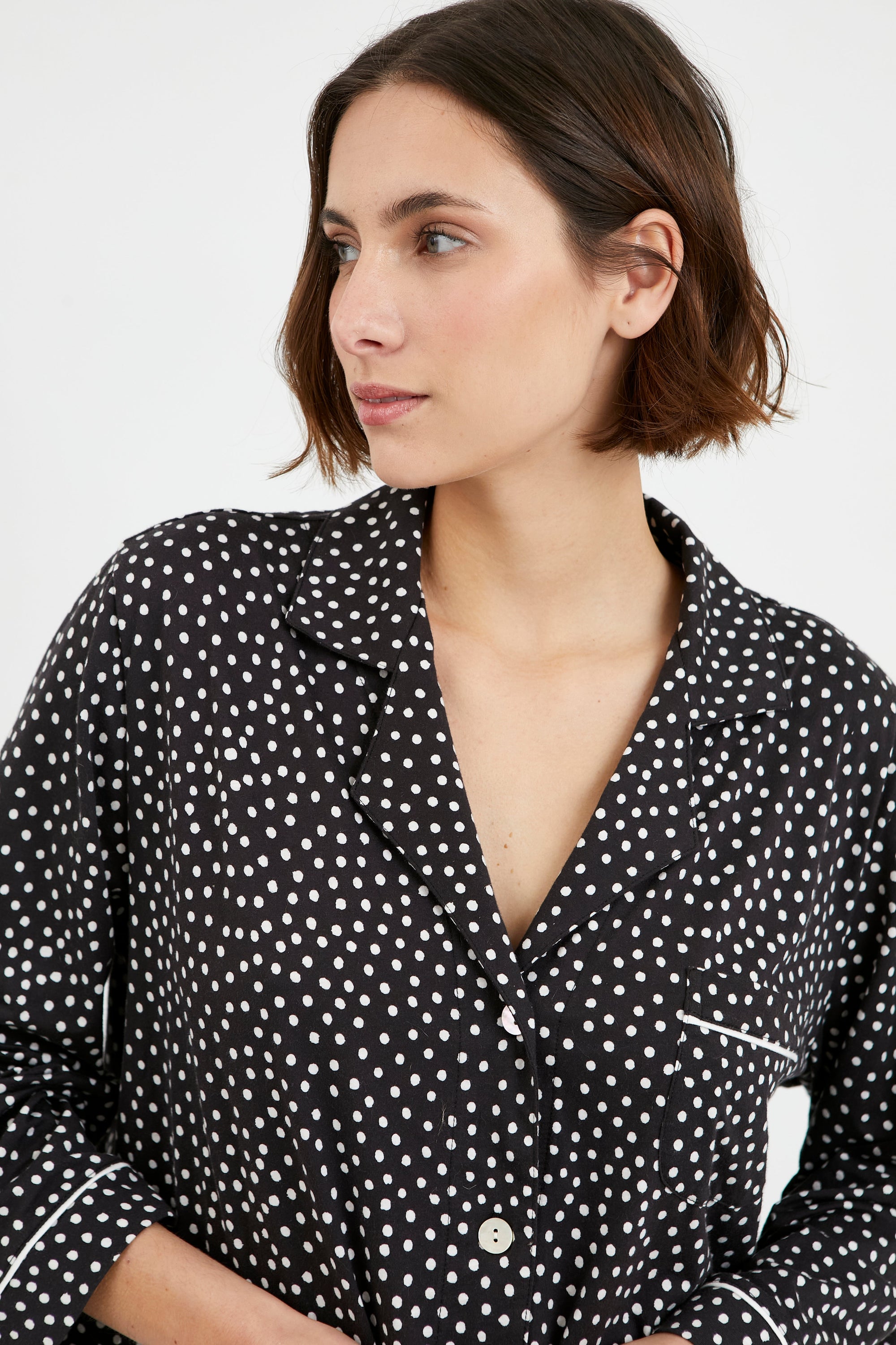 Pijama Boyfriend Agnes - Black Dots - Munai