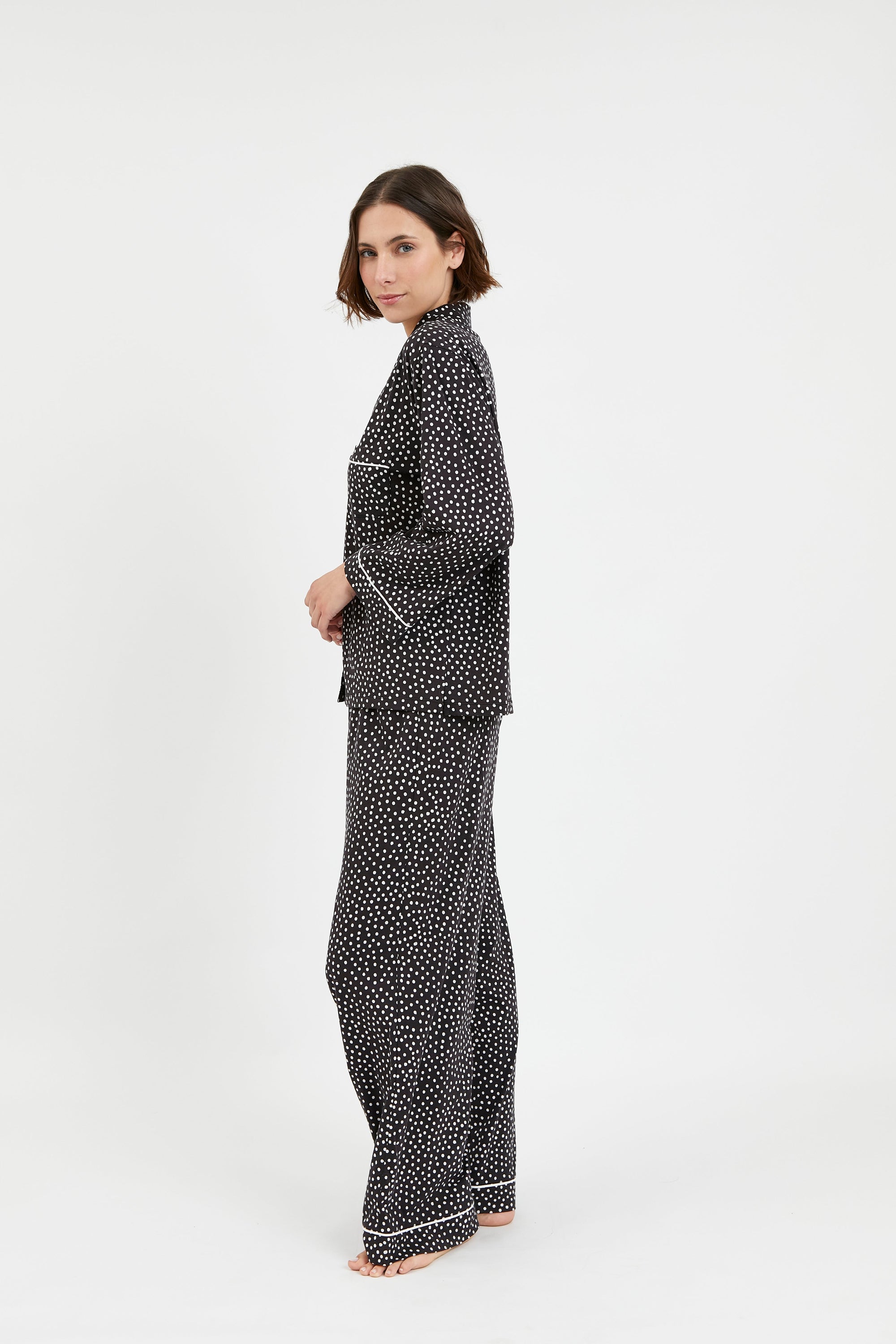 Pijama Boyfriend Agnes - Black Dots - Munai