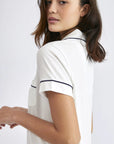 Pijama Algodón Pima Mujer - Boyfriend Corto - Ivory - Munai