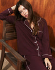 Pijama Boyfriend PJ Set Burgundy - Munai