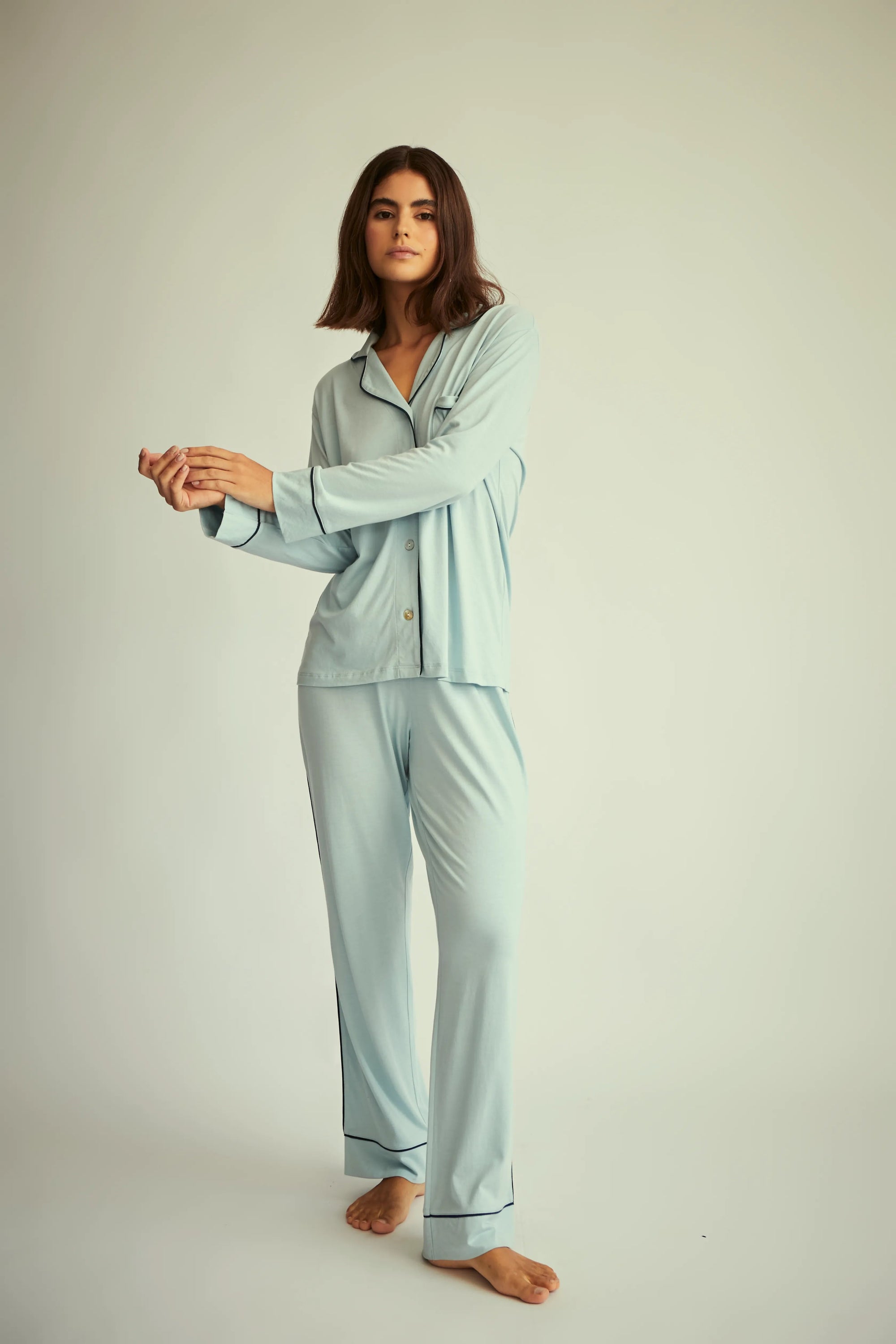 Pijama Boyfriend - Rosebloom & Stearling Blue - Munai