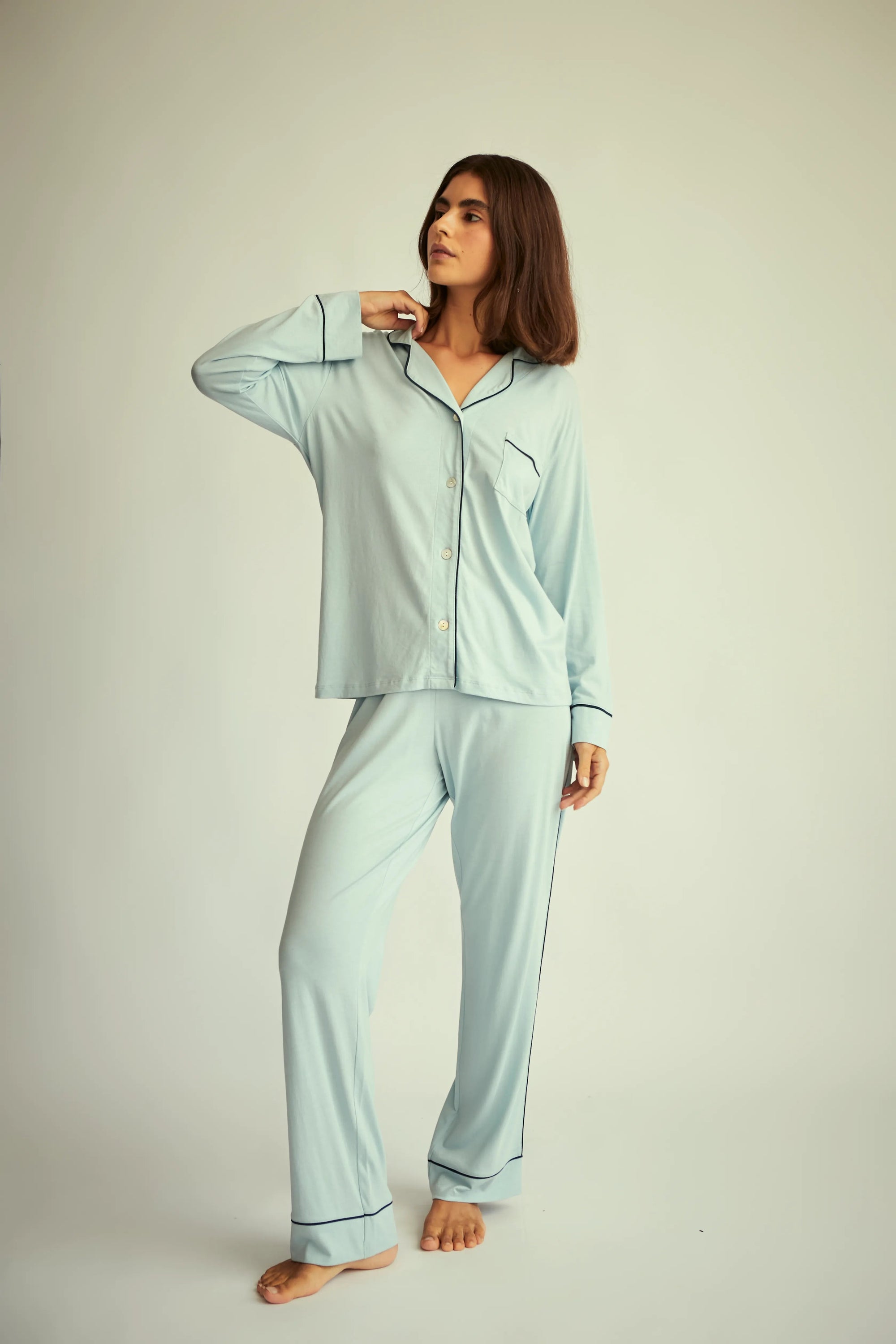 Pijama Boyfriend - Rosebloom & Stearling Blue - Munai