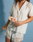 Pijama Boyfriend Vera Corto - Bridal Ivory - Munai