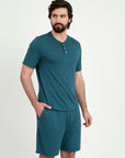 Pijama Corta Hombre Henley - Atlantic Green - Munai