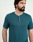 Pijama Corta Hombre Henley - Atlantic Green - Munai