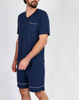 Pijama Hombre Corto - Noah Indigo - Munai