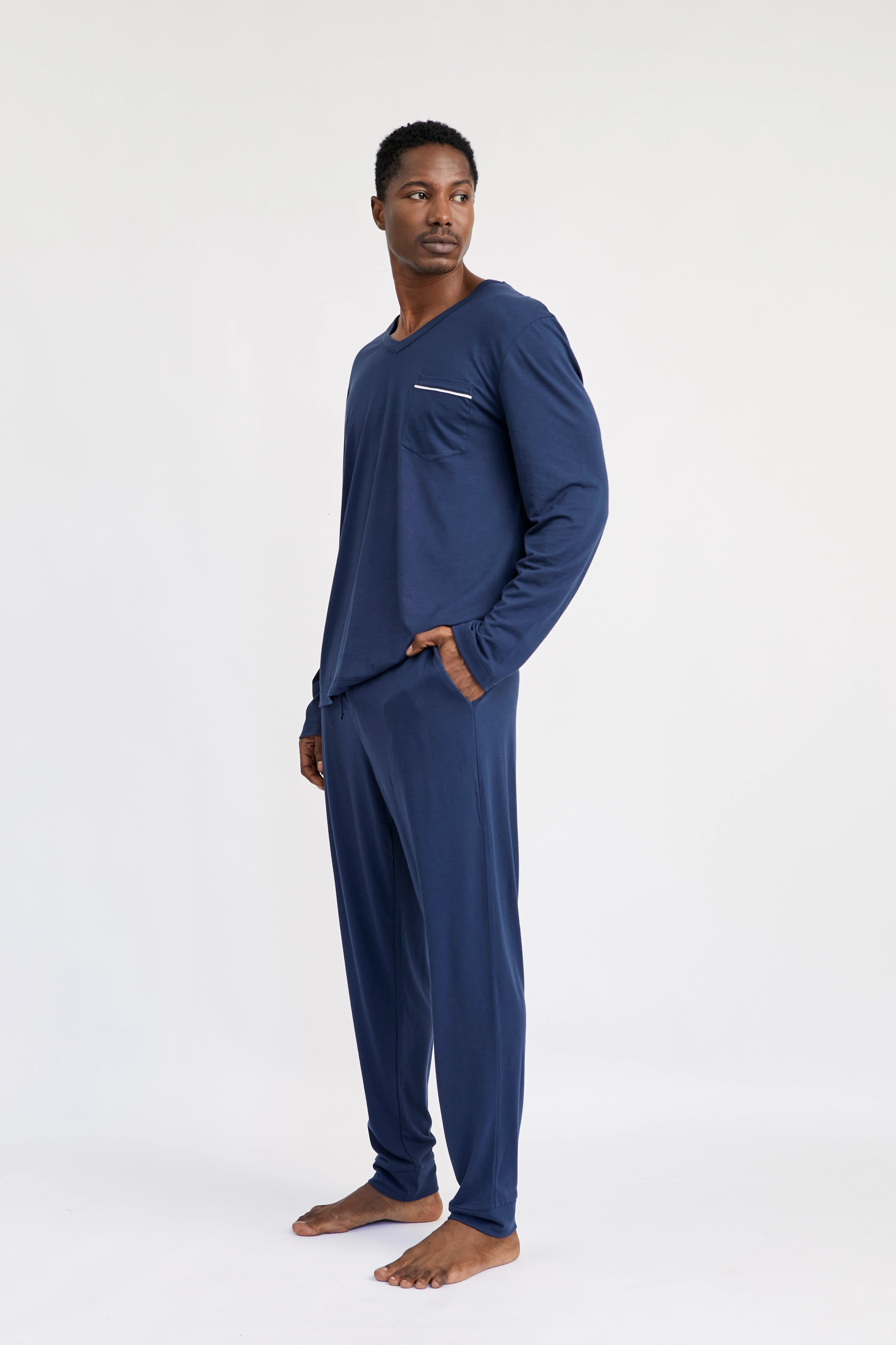 Pijama Hombre Corto Noah Indigo – Munai