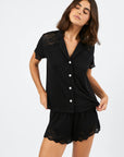 Pijamaj Boyfriend Vera Corto Bridal - Negro - Munai