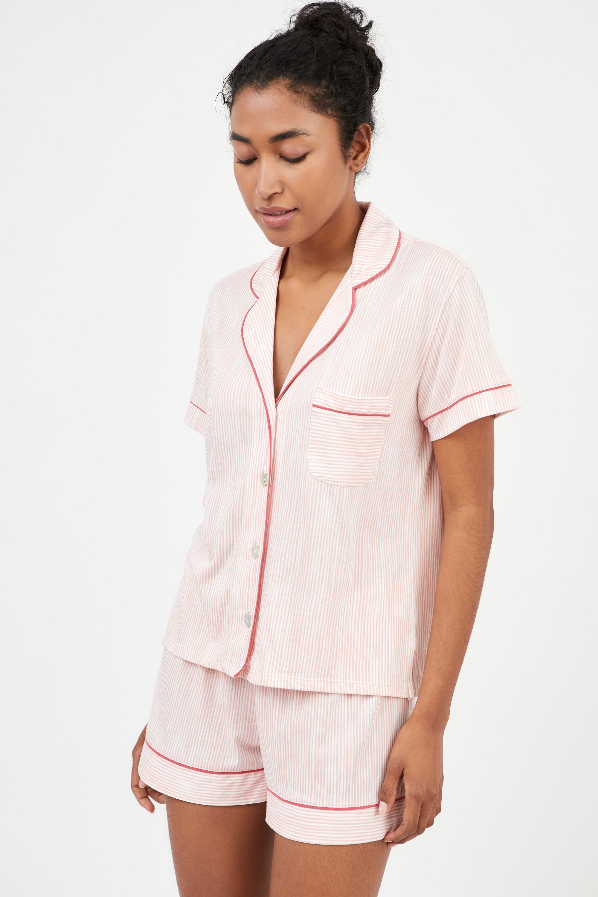 PJ Boyfriend Vera Corto Pink Stripes - Munai