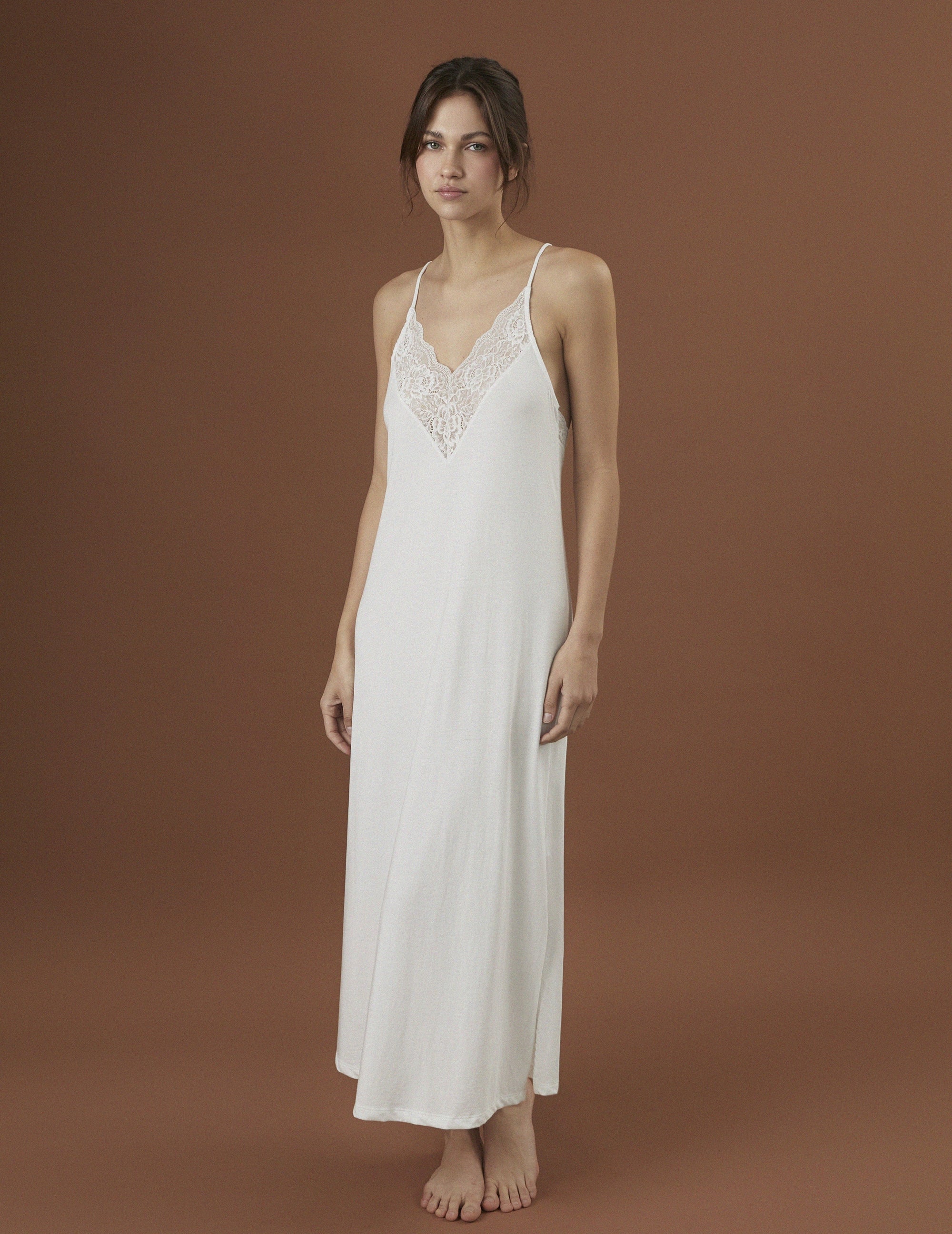 Camisola Tiritas Midi Bridal Ivory - Munai