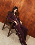 Pijama Boyfriend PJ Set Burgundy - Munai