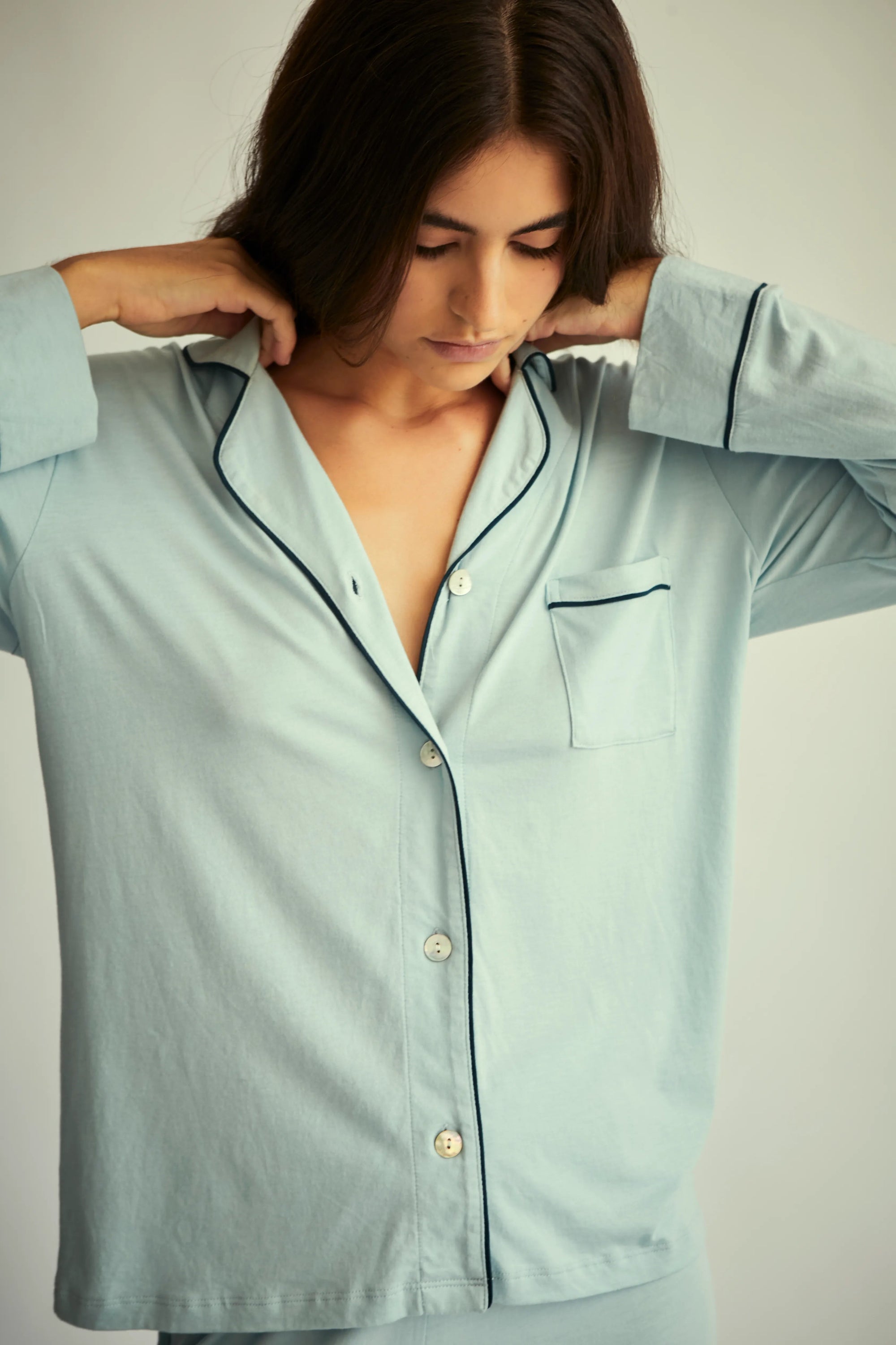 Pijama Boyfriend - Rosebloom &amp; Stearling Blue - Munai