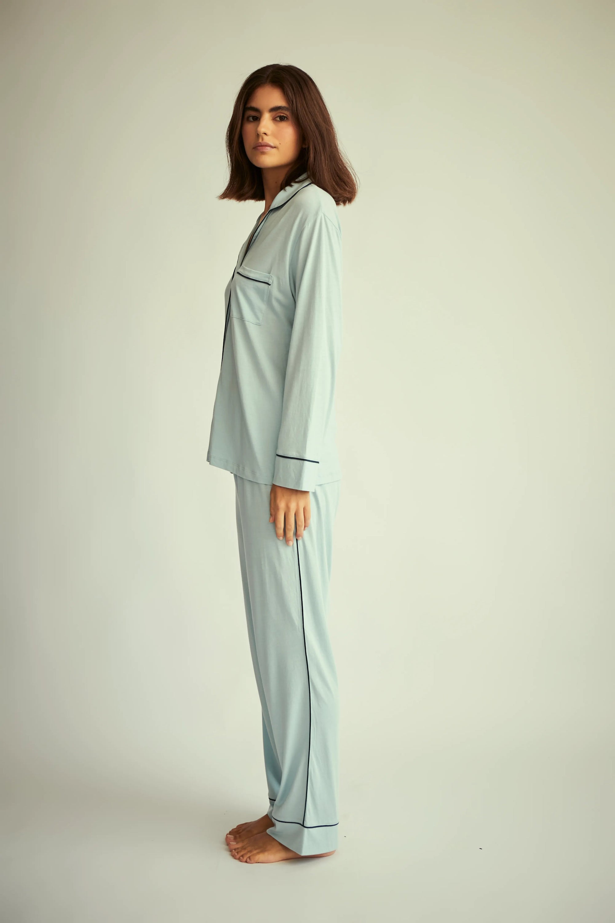 Pijama Boyfriend - Rosebloom &amp; Stearling Blue - Munai