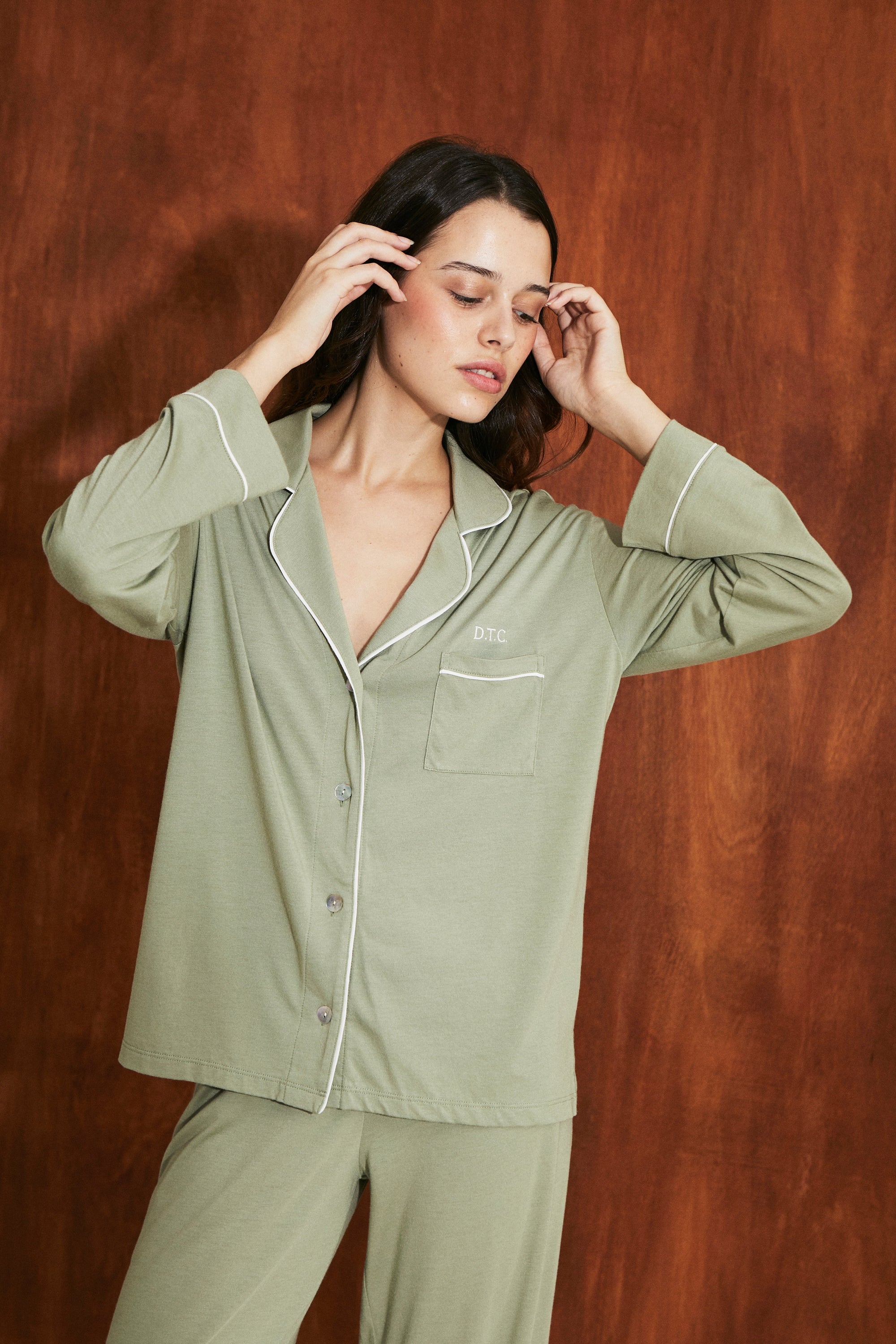 Pijama Boyfriend Set Sage Green - Munai