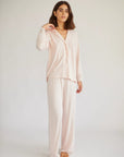 Pijama con Encaje Largo Estilo Boyfriend Vera Bridal - Negro y Rosa - Munai