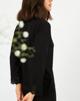 Pijama con Encaje Largo Estilo Boyfriend Vera Bridal - Negro y Rosa - Munai