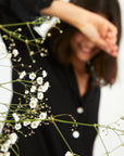 Pijama con Encaje Largo Estilo Boyfriend Vera Bridal - Negro y Rosa - Munai