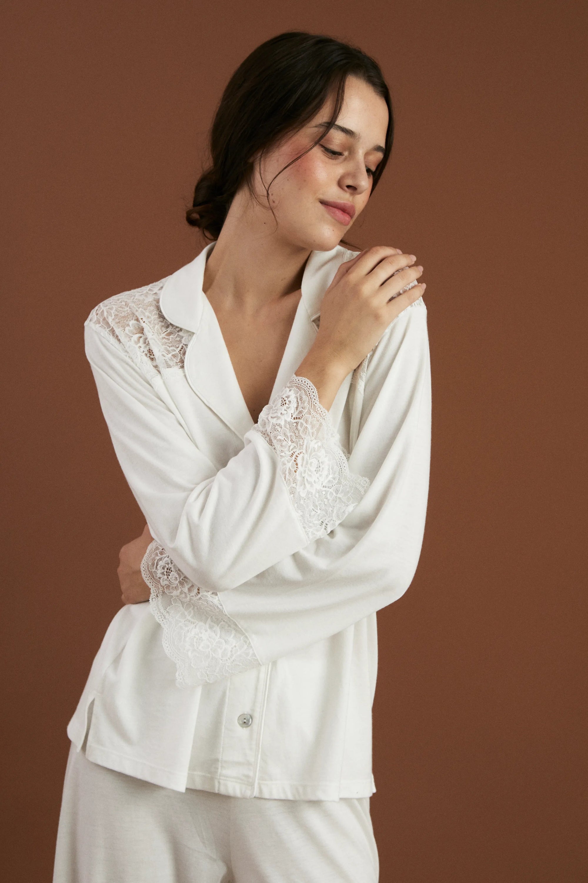 Pijama Boyfriend Vera Bridal - Ivory - Munai
