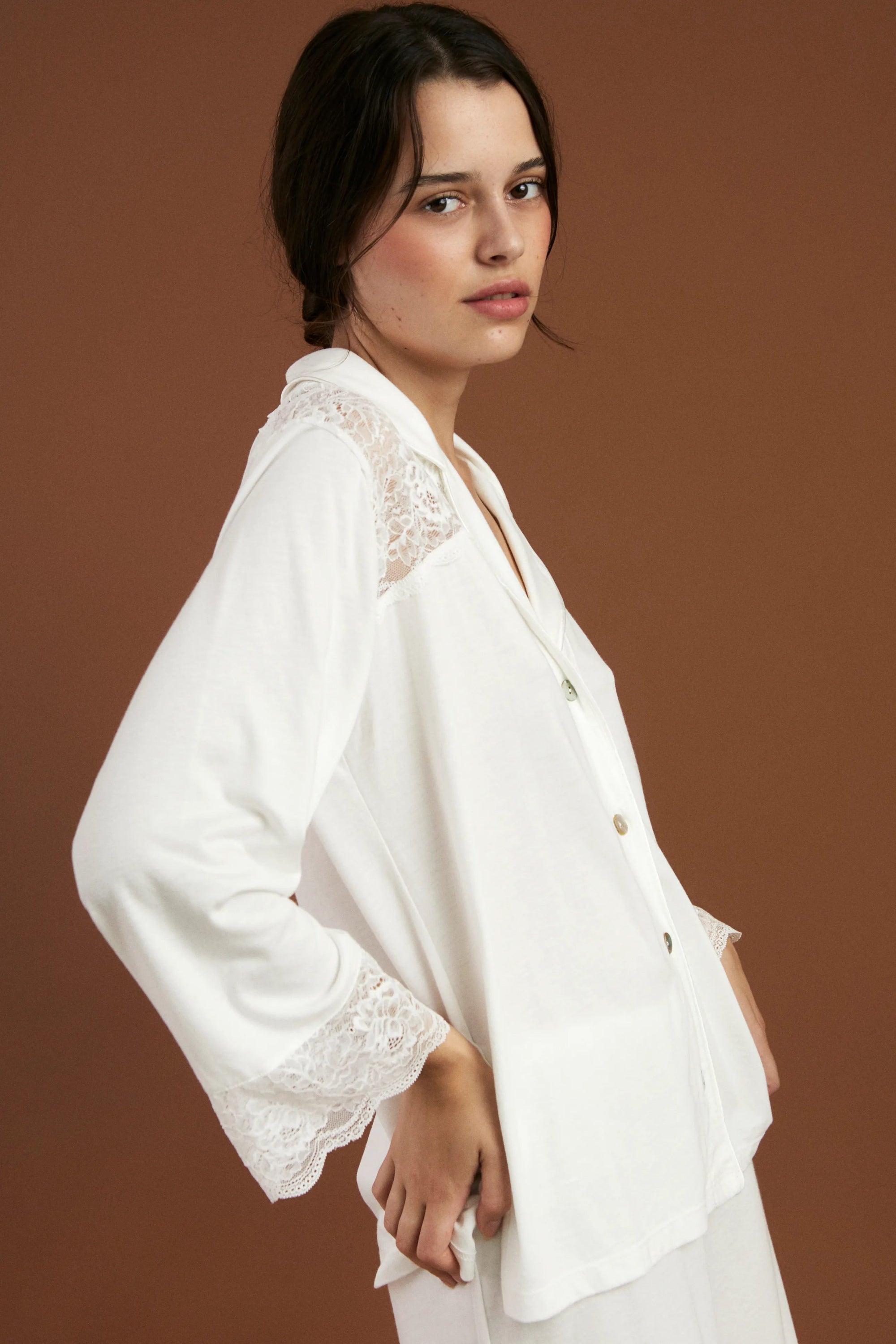 Pijama Boyfriend Vera Bridal - Ivory - Munai