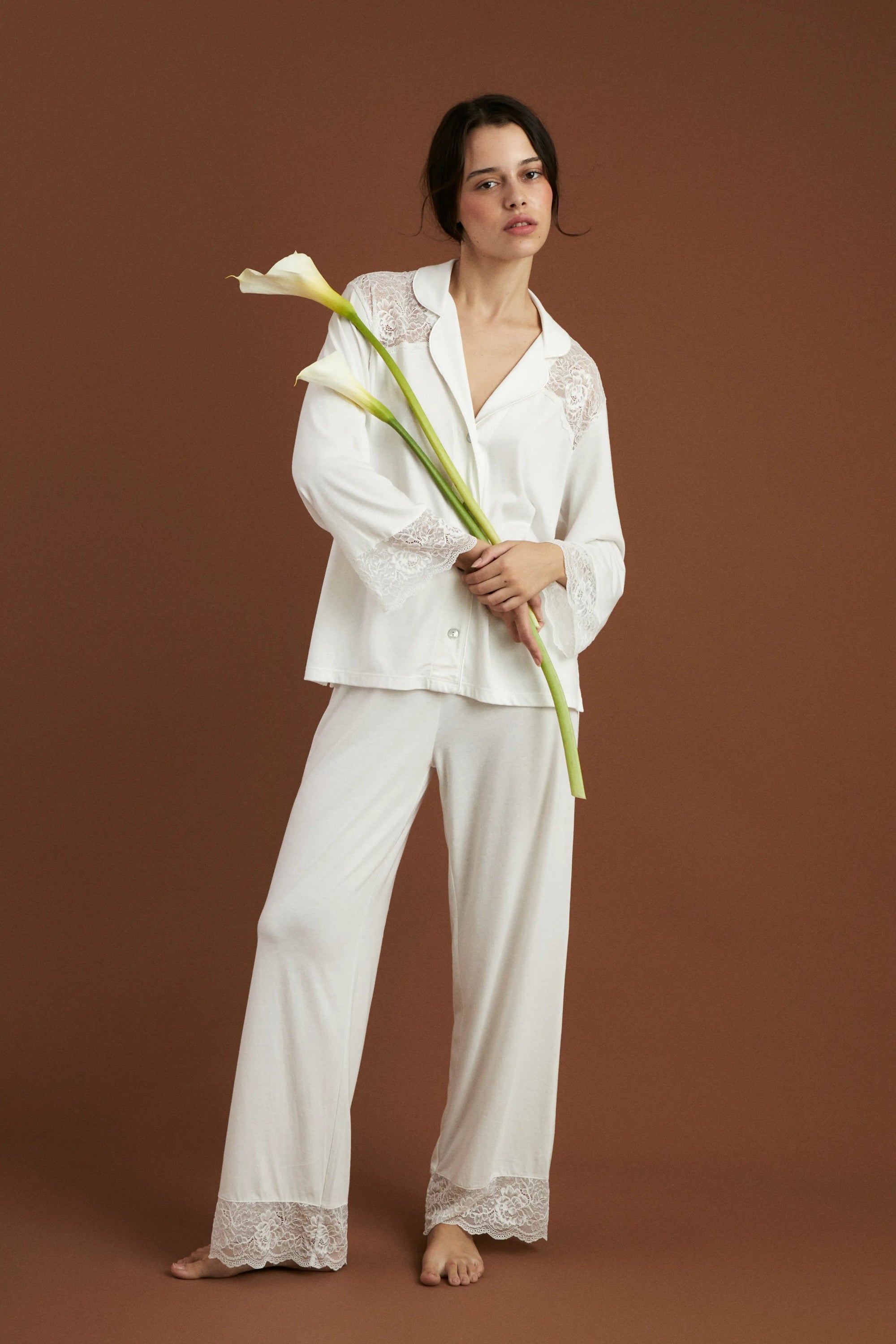 Pijama Boyfriend Vera Bridal - Ivory - Munai