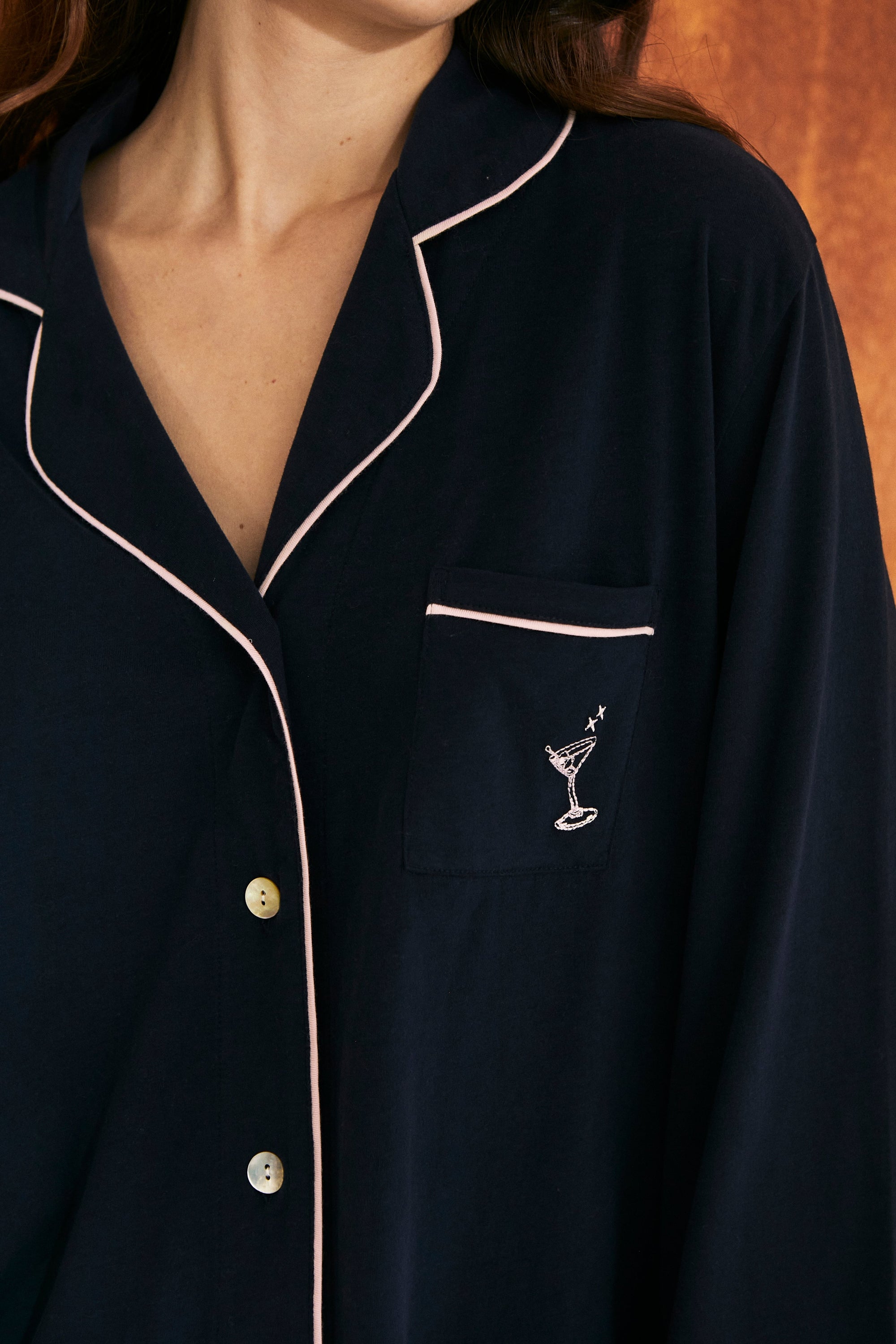 Pijama Boyfriend Vera PJ Set Midnight Martini - Munai