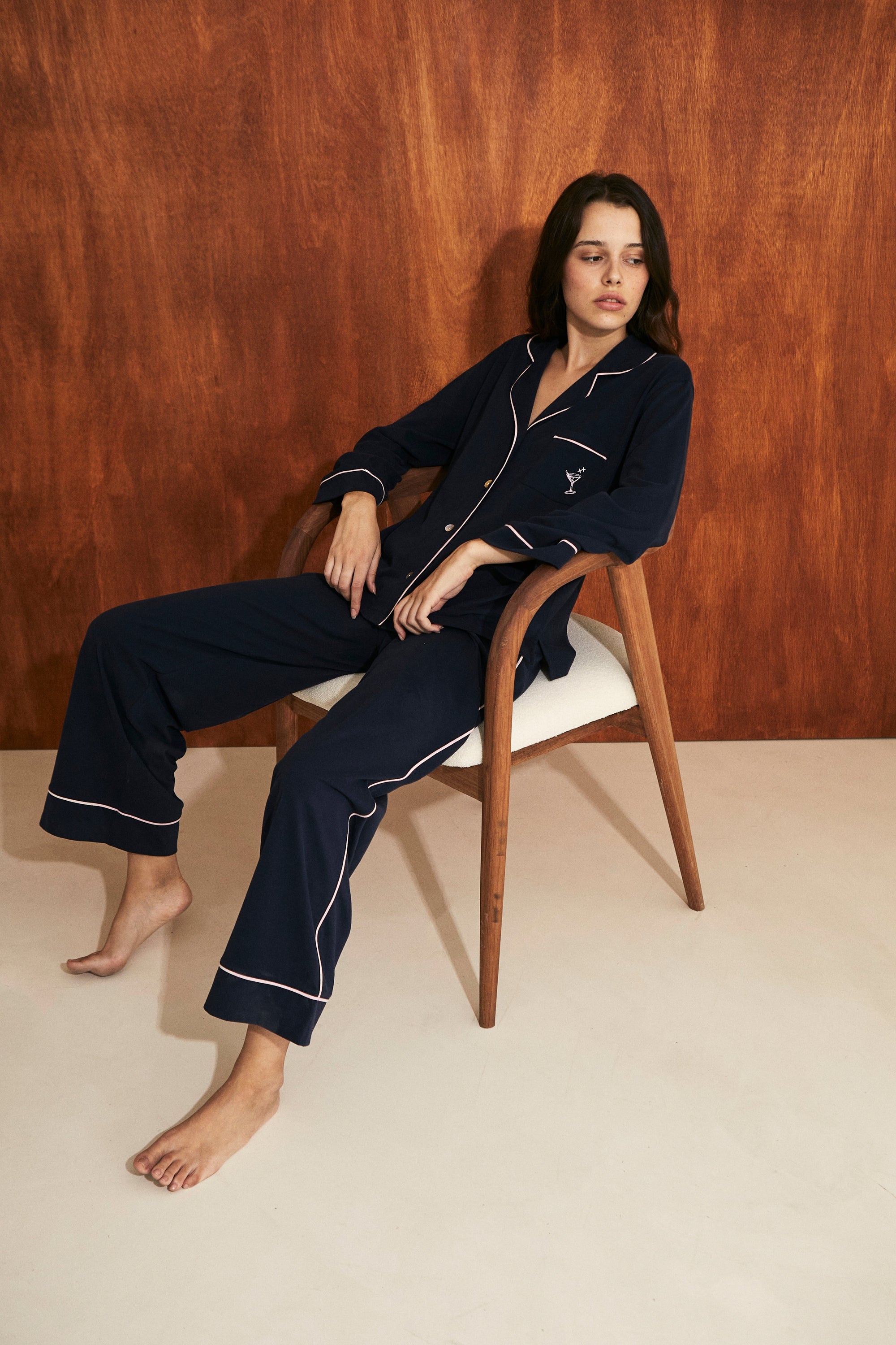 Pijama Boyfriend Vera PJ Set Midnight Martini - Munai