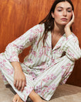 Pijama Boyfriend Vera - Set Floral Stripes - Munai