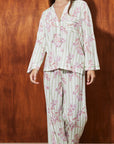 Pijama Boyfriend Vera - Set Floral Stripes - Munai