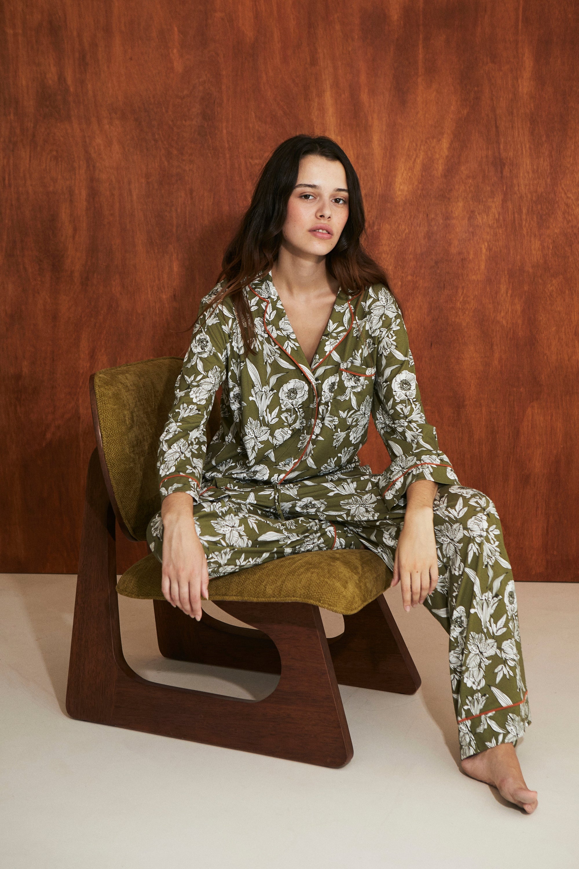 Pijama Boyfriend Vera - Set Olive Garden - Munai