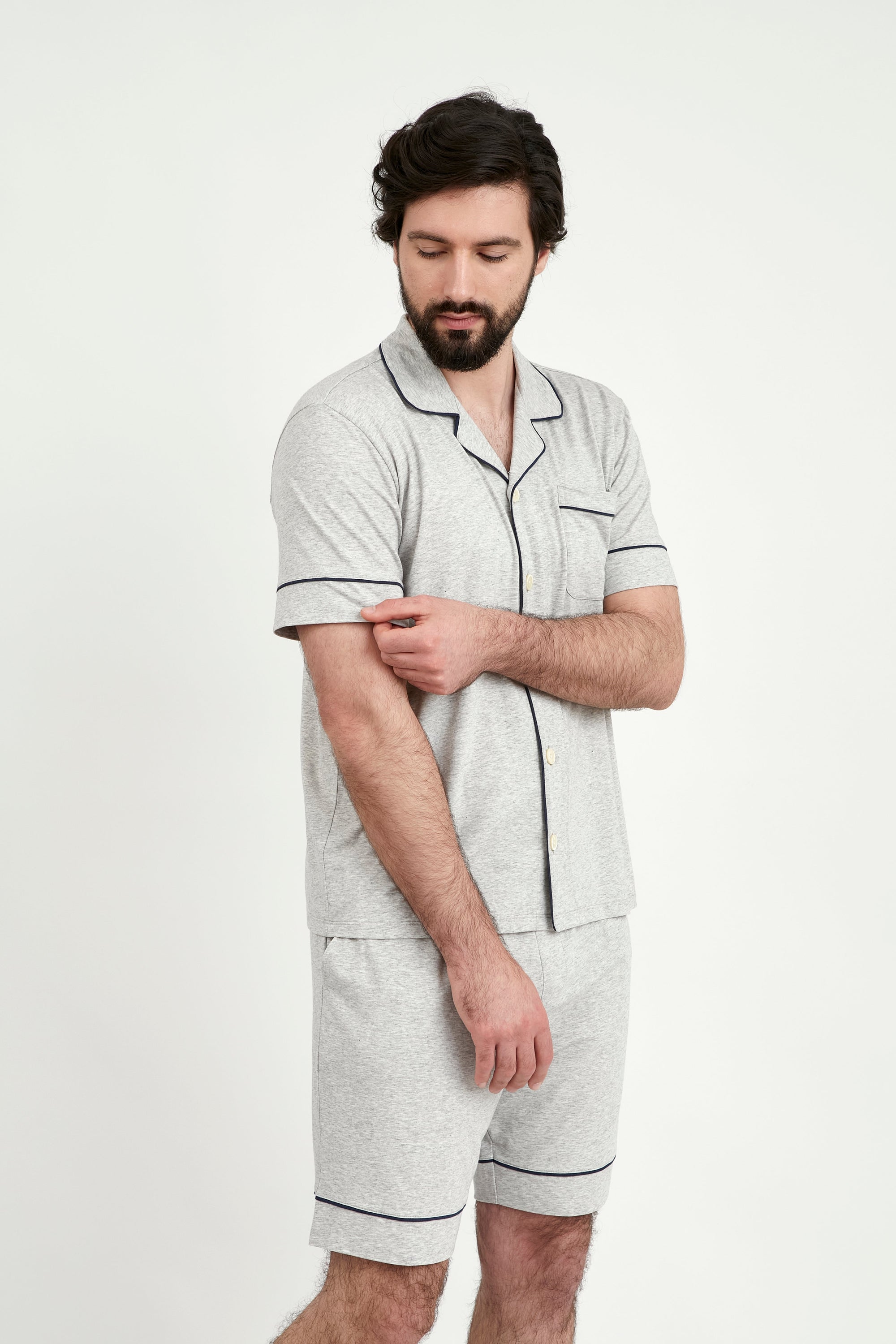 Pijama Hombre Corto Gris - Munai