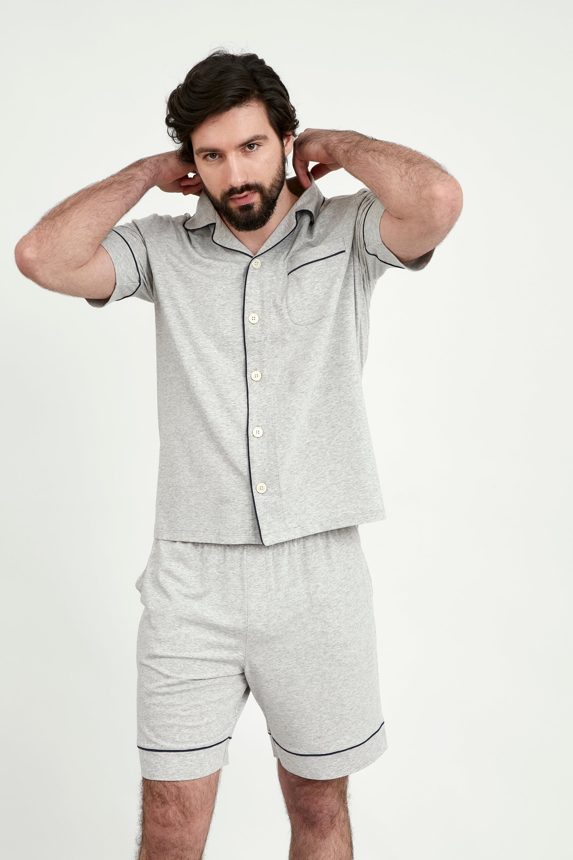 Pijama Hombre Corto Gris - Munai