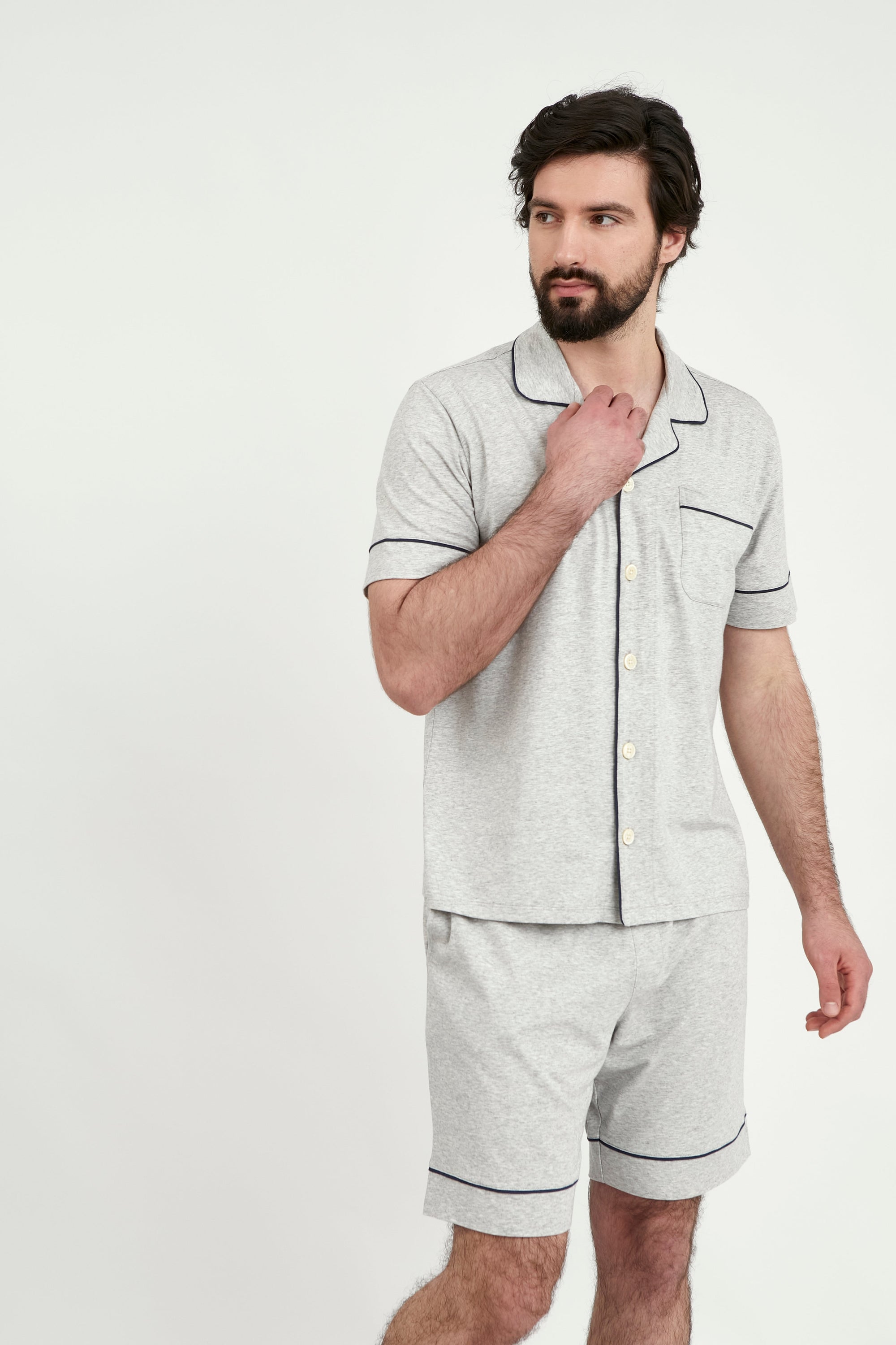 Pijama Hombre Corto Gris - Munai