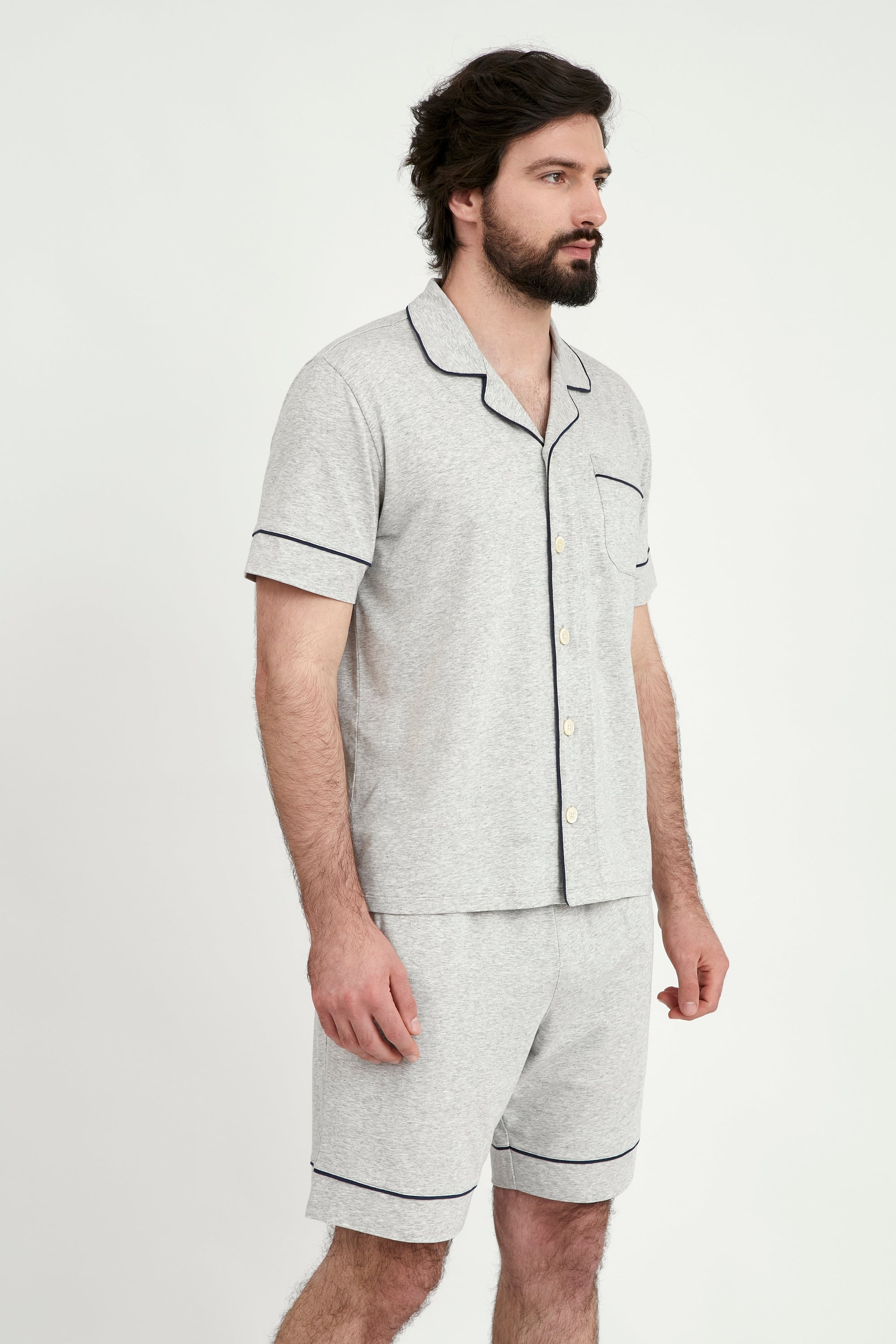 Pijama Hombre Corto Gris - Munai