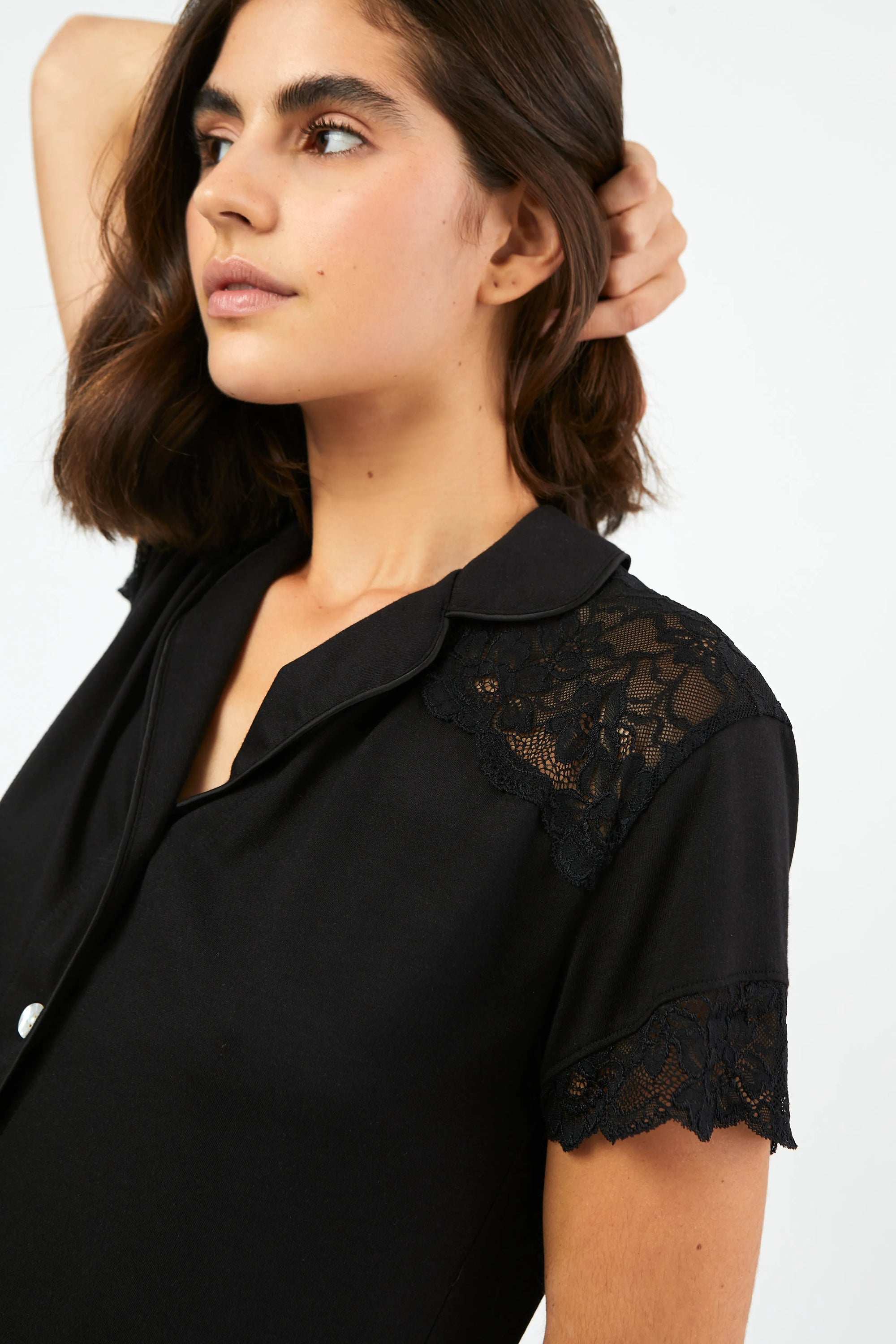 Pijamaj Boyfriend Vera Corto Bridal - Negro - Munai
